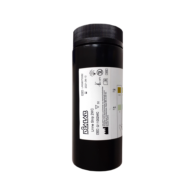 Тест-смужки для експрес аналізу сечі на мікроальбумін та креатинін №50, Dialab